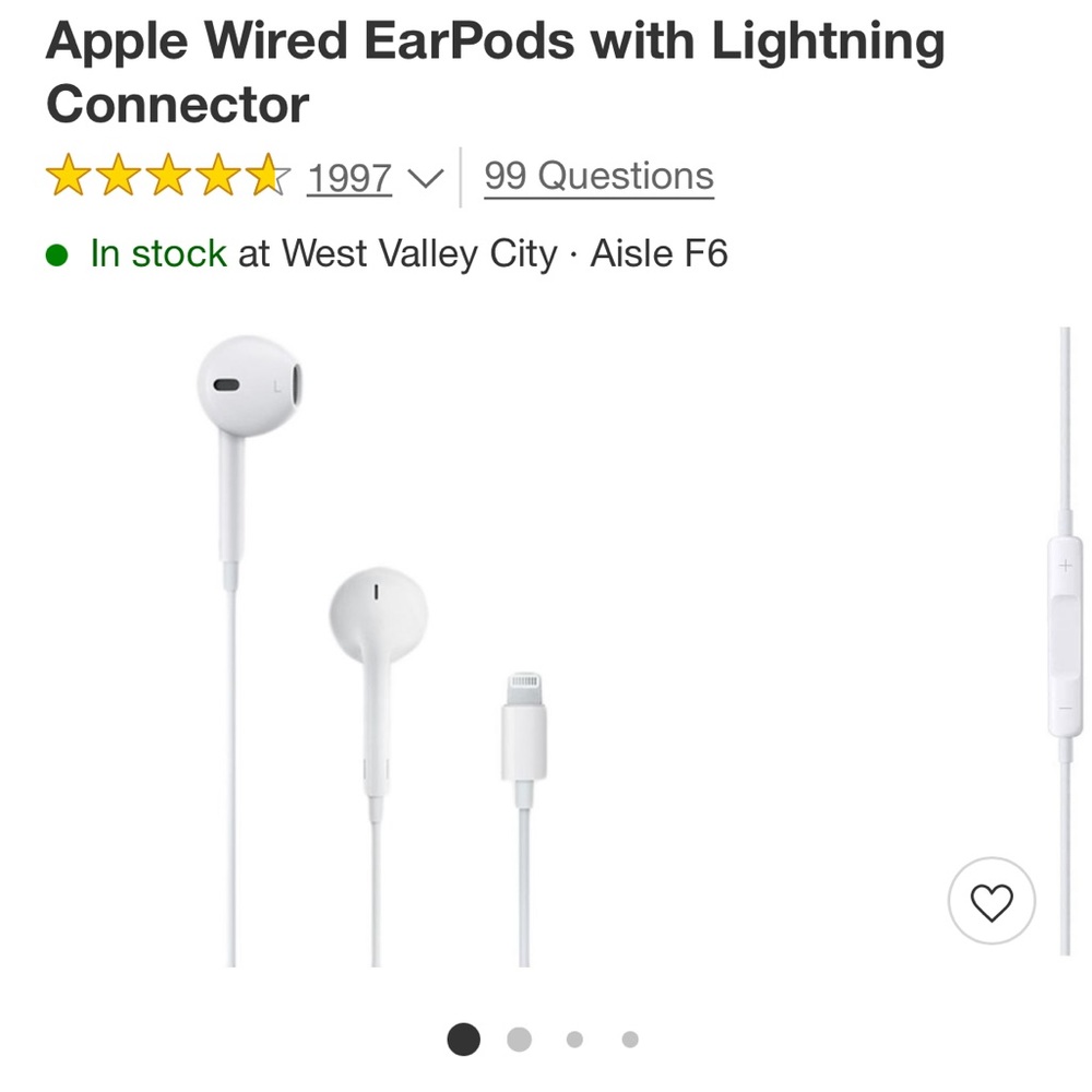 Apple Wired EarPods with Lightning Connector + Headphone Adapter